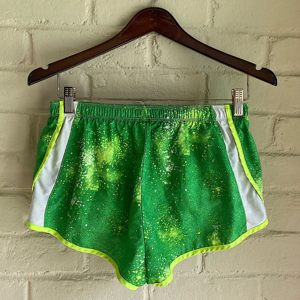 Nike Dri-fit neon green & white splatter paint sz small athletic running